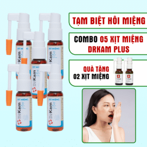 Combo siêu tiết kiệm: 5 Xịt Miệng Chuẩn Y Khoa DrKam Plus