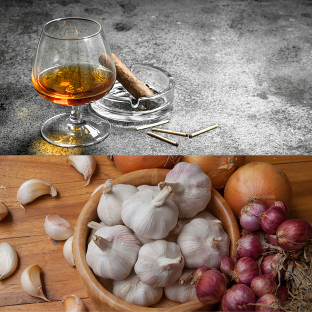 Hôi miệng: Nguyên nhân, đối tượng nguy cơ và cách phòng ngừa 9 Hành tỏi, rượu bia và thuốc lá là những thực phẩm có mùi gây hôi miệng