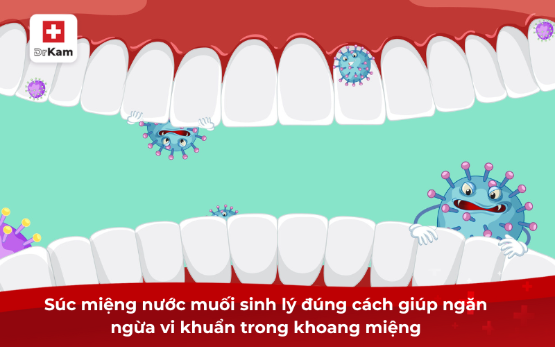 Súc miệng nước muối lý đúng cách giúp ngăn ngừa vi khuẩn trong khoang miệng