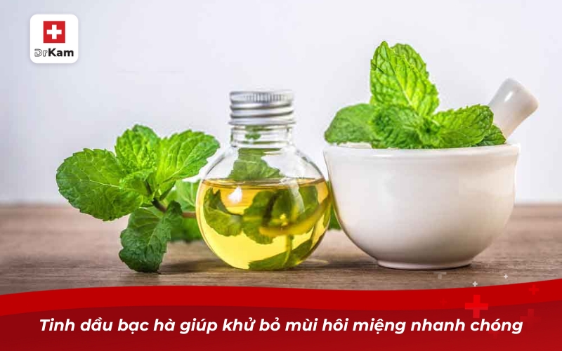 Tinh dầu bạc hà giúp khử bỏ mùi hôi miệng nhanh chóng