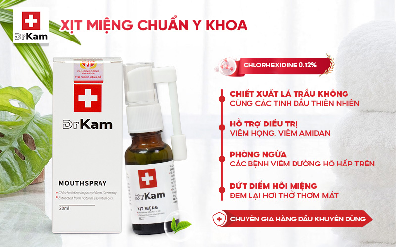 Xịt thơm miệng y khoa có tốt không? Lời khuyên từ chuyên gia 8 Xịt miệng chuẩn y khoa có thành phần Chlorhexidine giúp diệt khuẩn