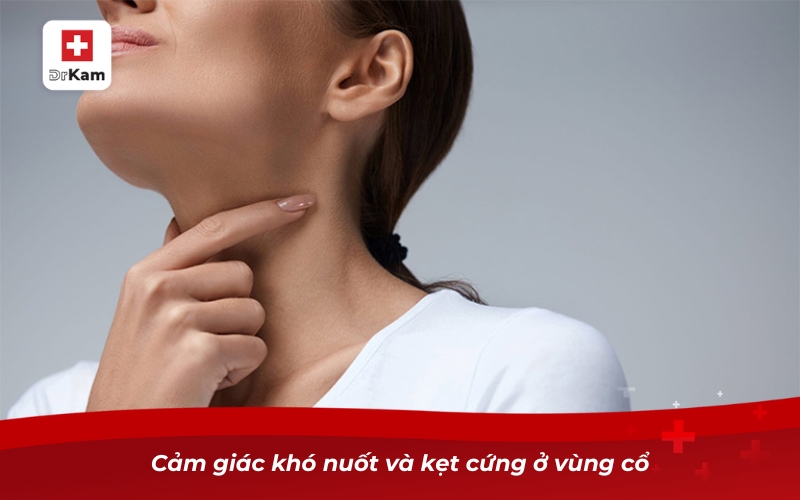 Biểu hiện viêm họng hạt - Hướng dẫn nhận biết và điều trị 12 Cảm giác khó nuốt và kẹt cứng ở vùng cổ