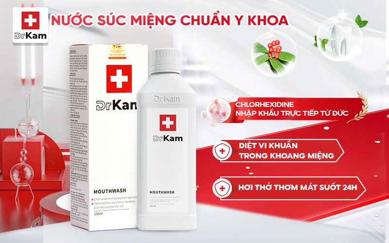 Sử dụng nước súc miệng chuẩn y khoa DrKam hàng ngày
