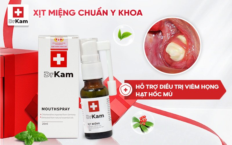 Các phương pháp điều trị viêm họng bằng thuốc tốt nhất 12 Xịt miệng chuẩn y khoa DrKam
