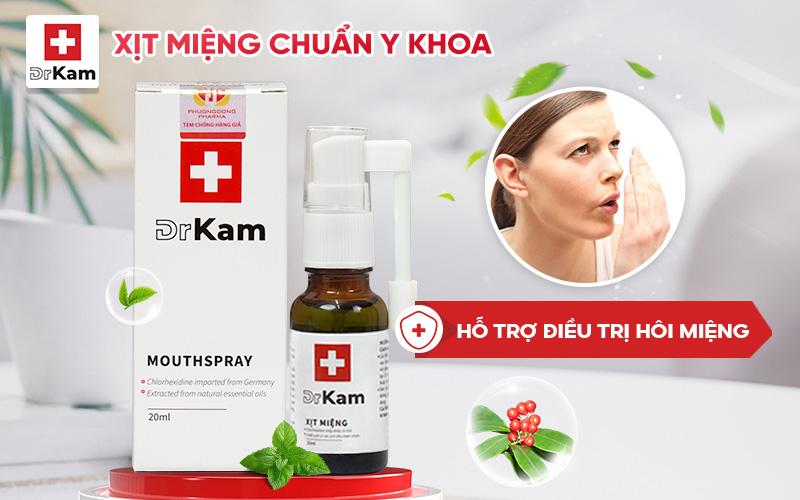 Xịt miệng chuẩn y khoa DrKam hỗ trợ trị hôi miệng