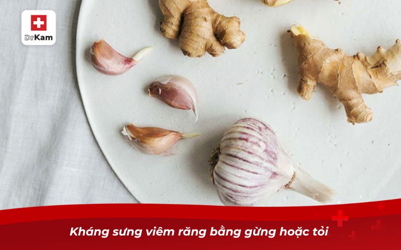 Kháng sưng viêm răng bằng gừng hoặc tỏi 