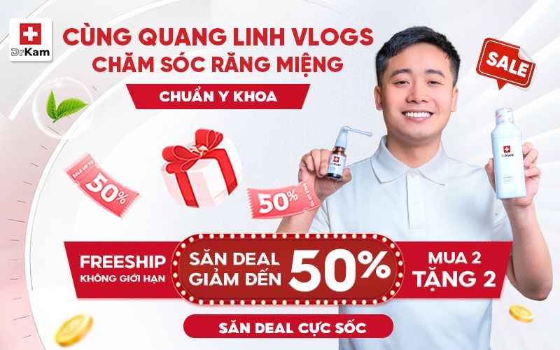Chữa viêm họng tại nhà hiệu quả với các phương pháp đơn giản 15 Dùng nước súc miệng và xịt miệng chuẩn y khoa DrKam