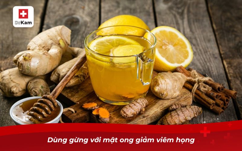 Cách trị viêm amidan tại nhà hiệu quả và đơn giản 10 Dùng gừng với mật ong giảm viêm họng