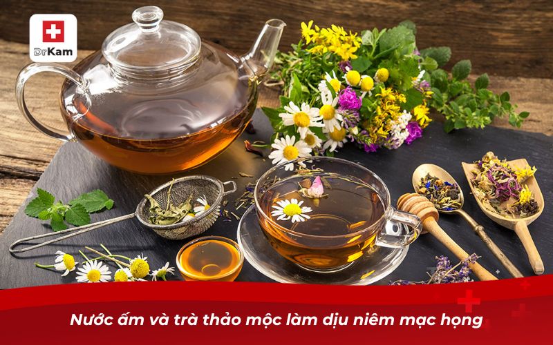Viêm họng không nên ăn gì để nhanh khỏi bệnh? 13 Nước ấm và trà thảo mộc làm dịu niêm mạc họng
