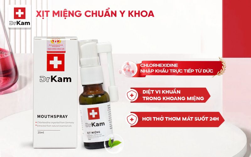Viêm họng nặng và những nguy cơ đối với sức khỏe 8 Sử dụng xịt miệng chuẩn y khoa DrKam