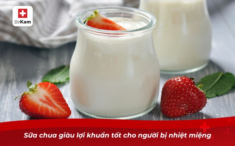 Sữa chua giàu lợi khuẩn tốt cho người bị nhiệt miệng