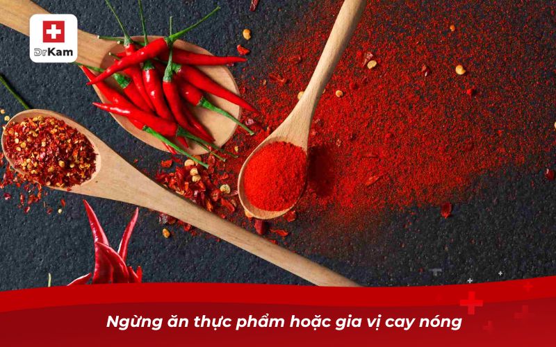 Hướng dẫn cách chữa nhiệt miệng nhanh khỏi và an toàn 9 Ngừng ăn thực phẩm hoặc gia vị cay nóng