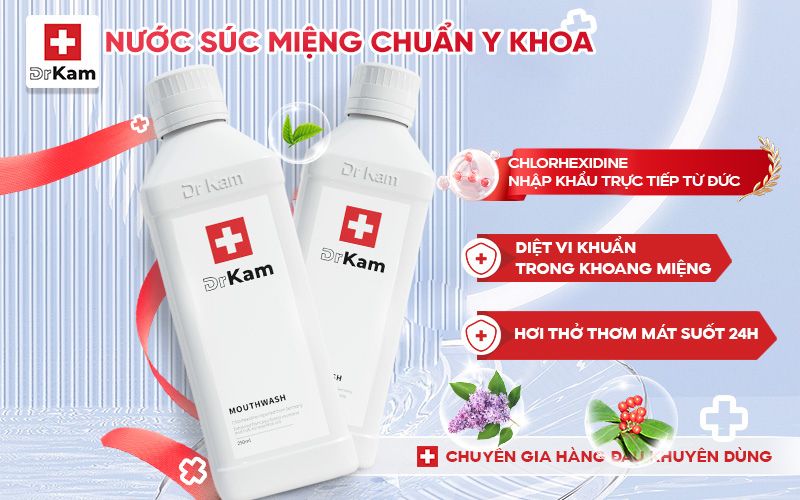 Răng sâu không trám có sao không? Nguy cơ và giải pháp xử lý 11 Sử dụng nước súc miệng chuẩn y khoa DrKam