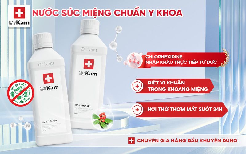 Sâu kẽ răng - Hướng dẫn nhận biết và điều trị triệt để 9 Chăm sóc răng miệng bằng nước súc miệng chuẩn y khoa DrKam