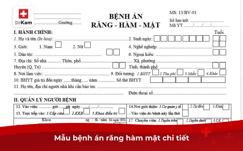 Mẫu bệnh án răng hàm mặt chi tiết, chuẩn lâm sàng 2026 9 Mẫu bệnh án răng hàm mặt chi tiết