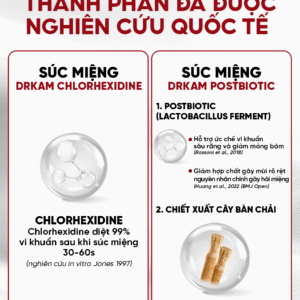 Combo 3 nước súc miệng DrKam Postbiotic 450ml 10 08 1
