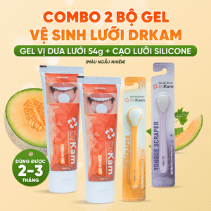2 Bộ gel cạo lưỡi sinh học DrKam vị dưa lưới 54g