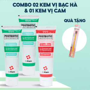 Combo 3 Kem Đánh Răng Sinh Học DrKam Postbiotic 110G